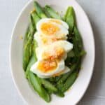 Simple asparagus salad with boiled eggs