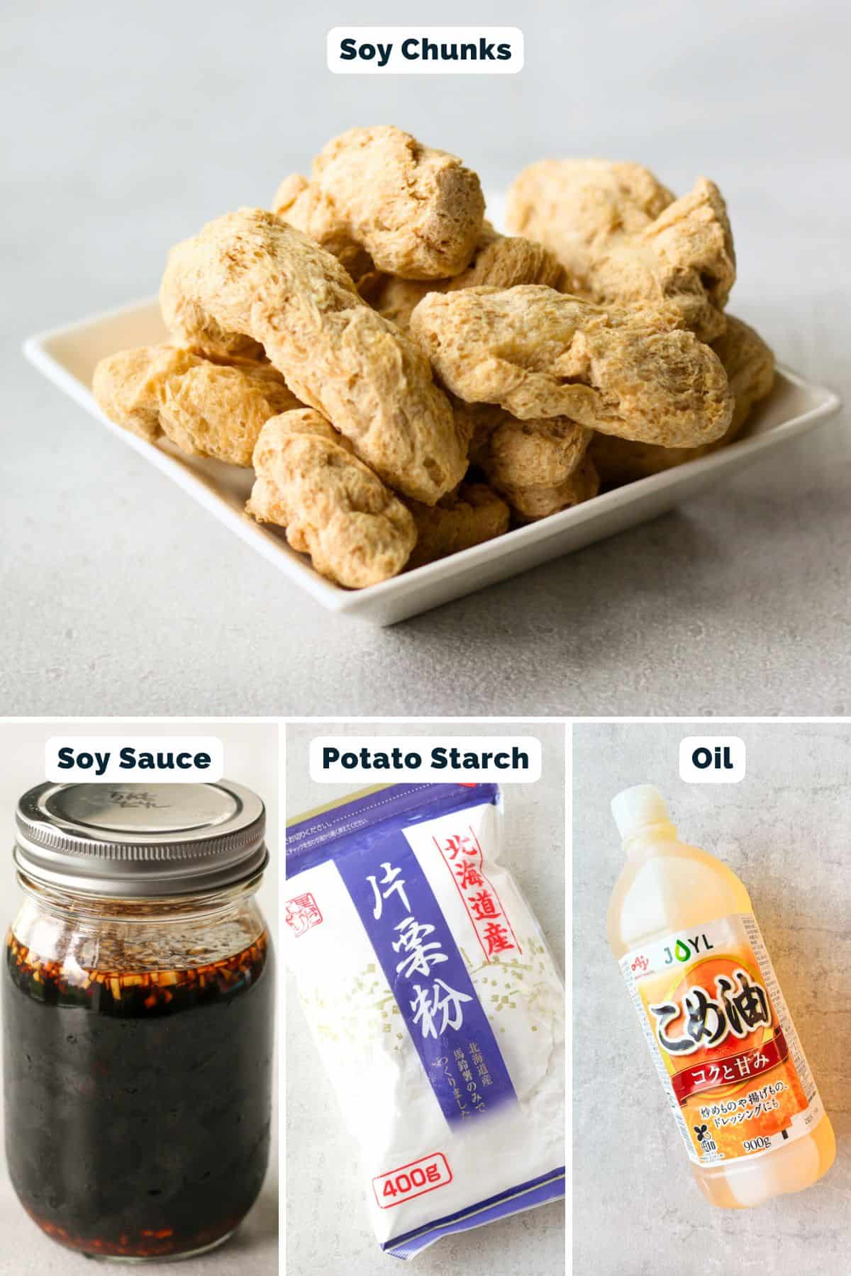 Vegan karaage ingredients list.