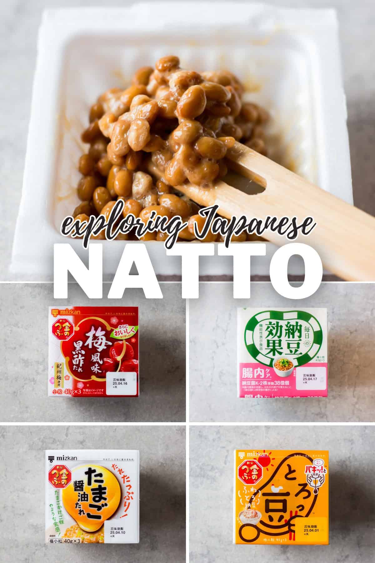 Mizkan natto products.