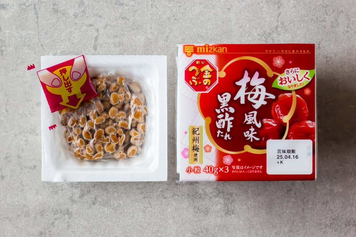 Natto with ume sauce.