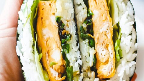 Vegetarian Tamagoyaki Onigirazu - Chef JA Cooks