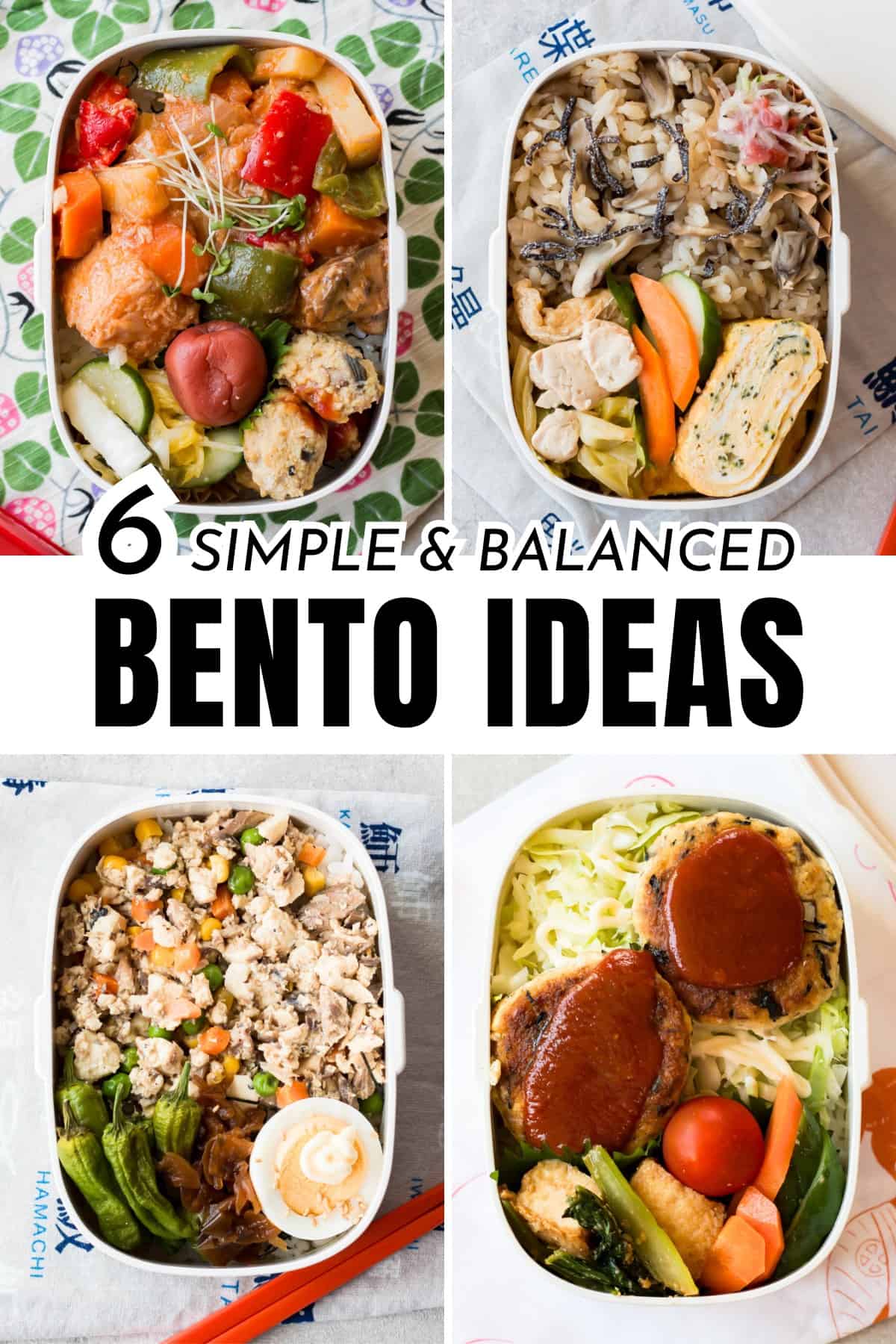 4 bento box ideas.