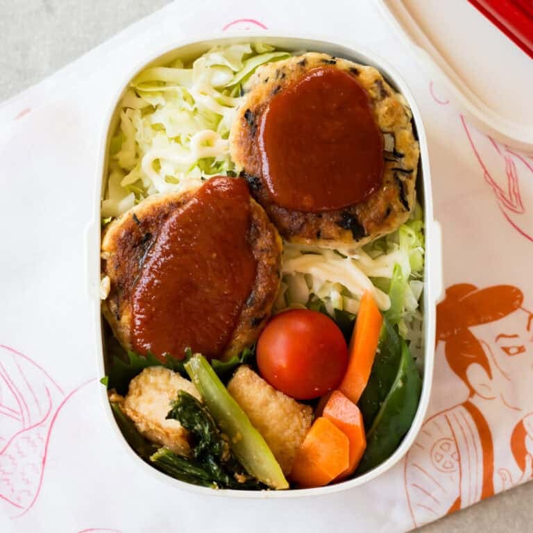 Saba hambagu bento.