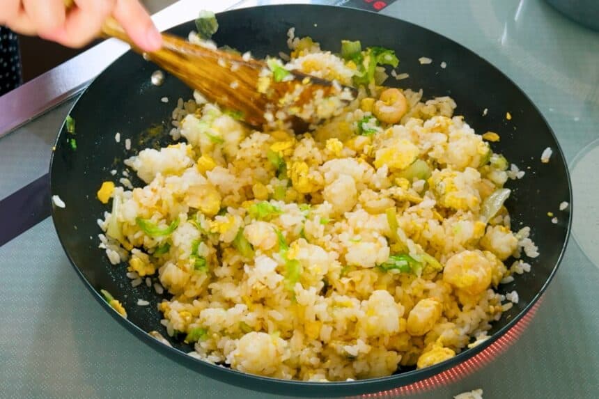 Seafood and Lettuce Fried Rice - Chef JA Cooks