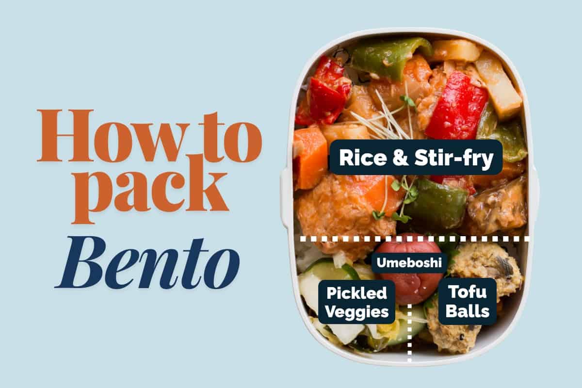 Sweet and sour stir-fry bento.