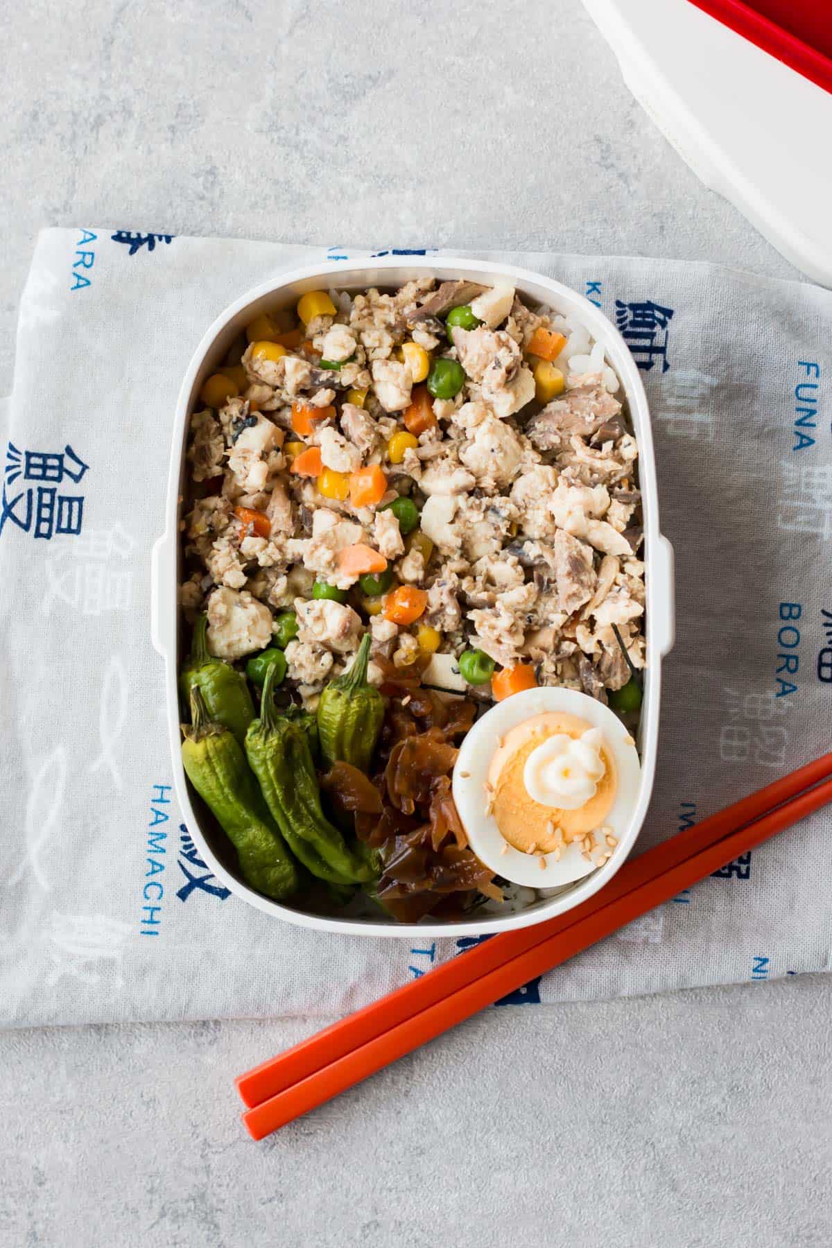 Tofu soboro bento.