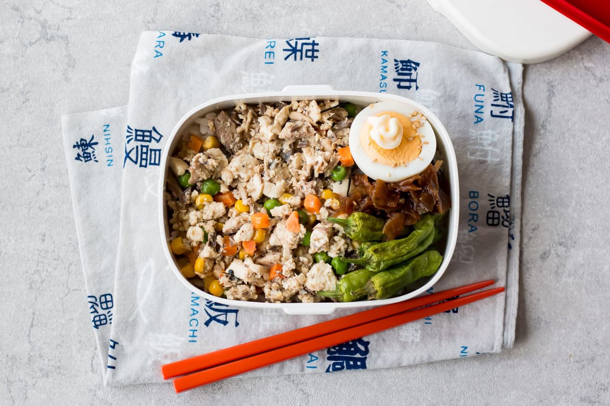 Tofu soboro bento.