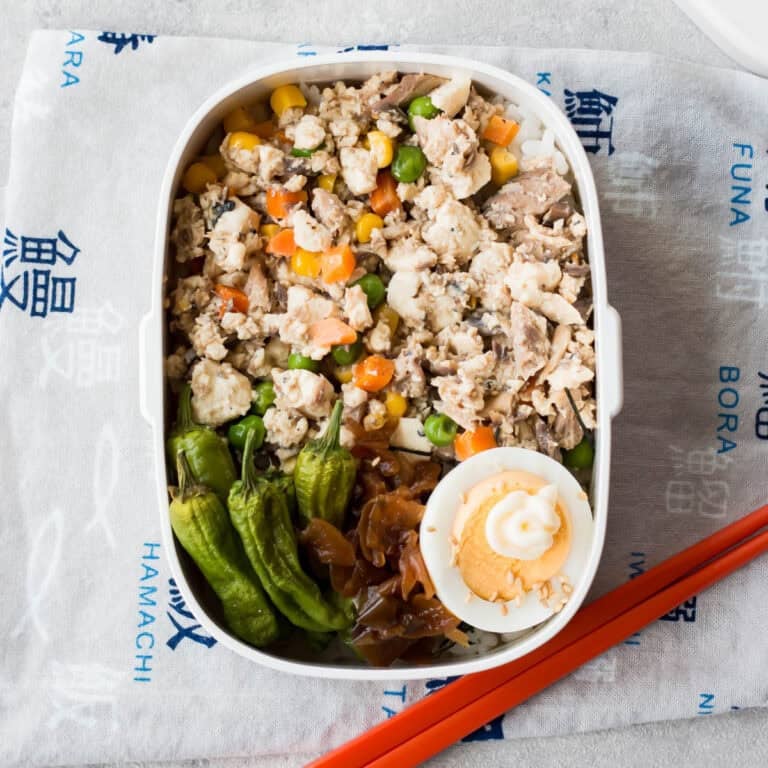 Tofu soboro bento.