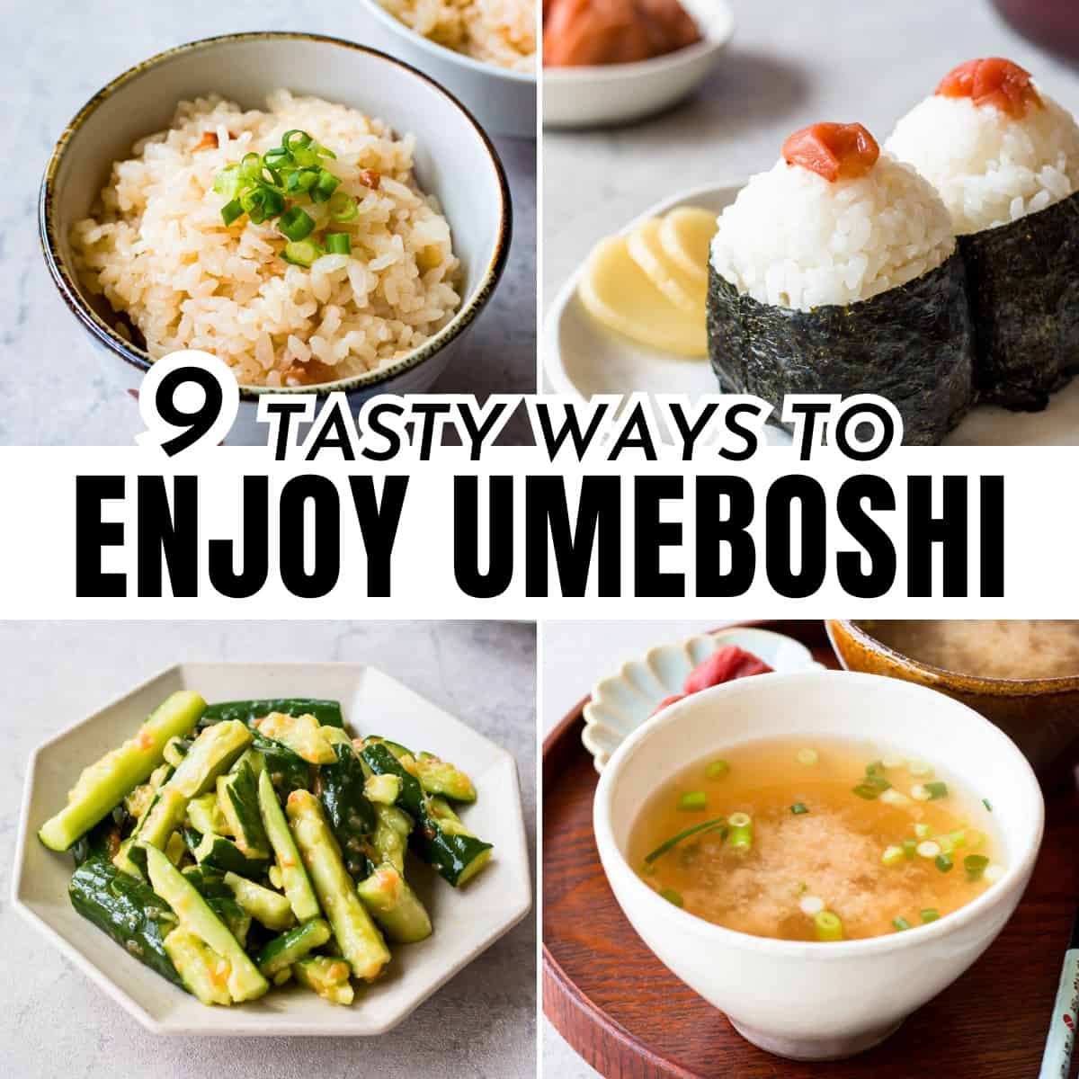 4 umeboshi dishes.