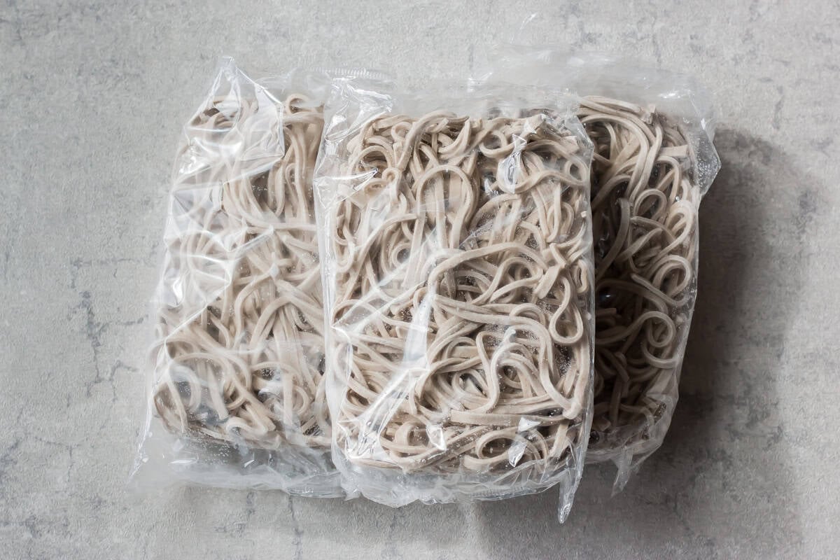 Frozen soba noodles.