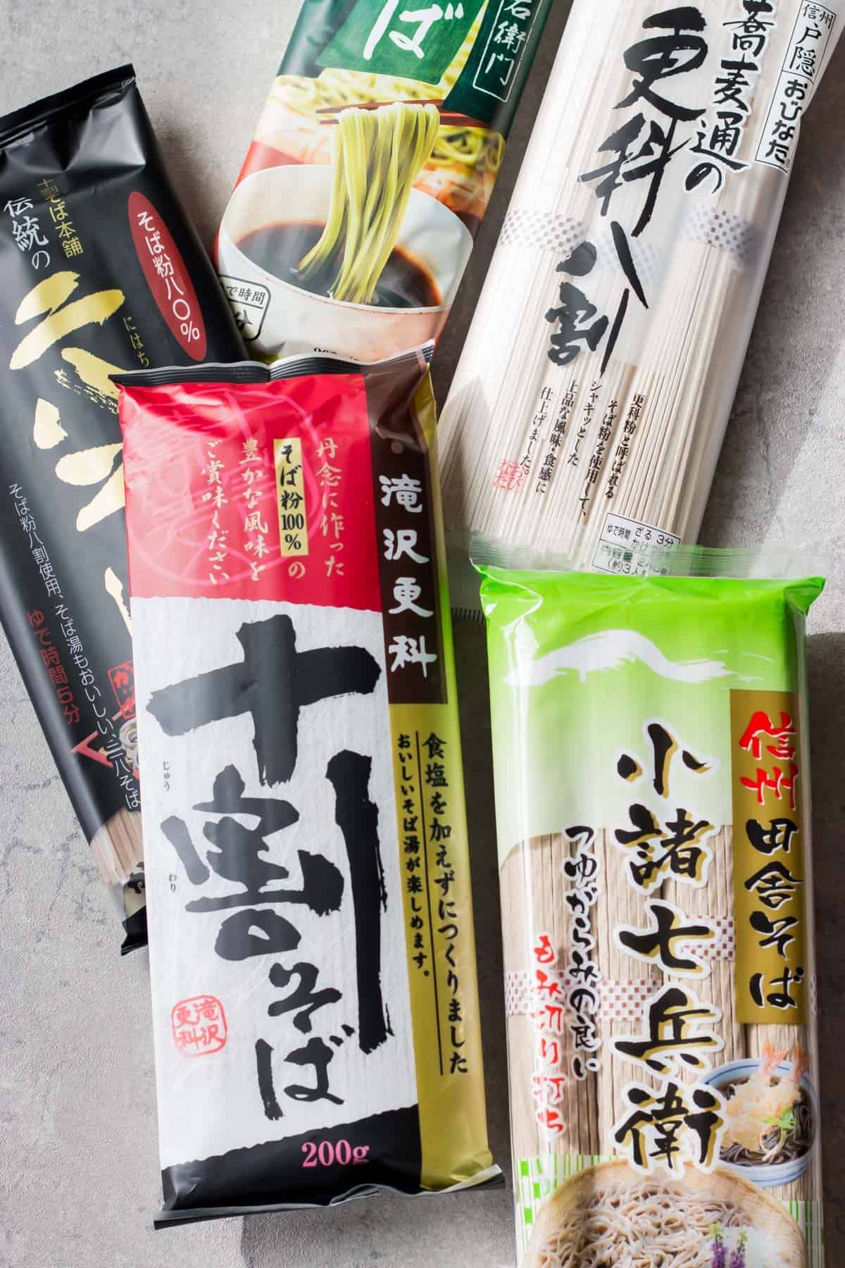 5 different soba noodles.