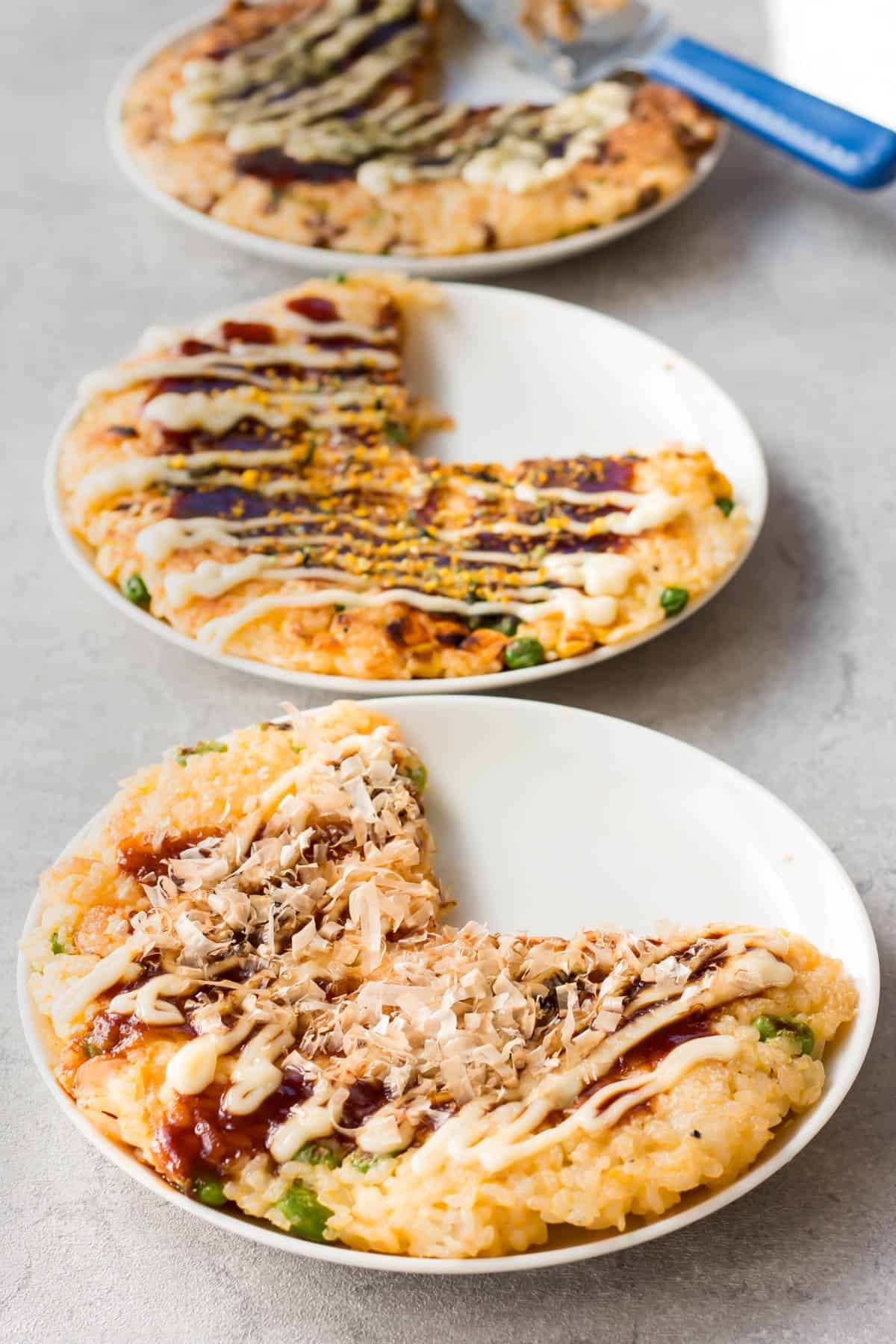 ご飯のお好み焼き風。