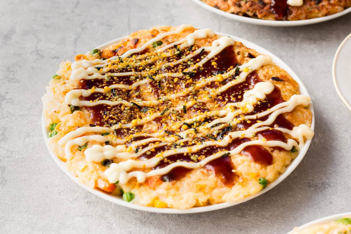 ご飯のお好み焼き風。