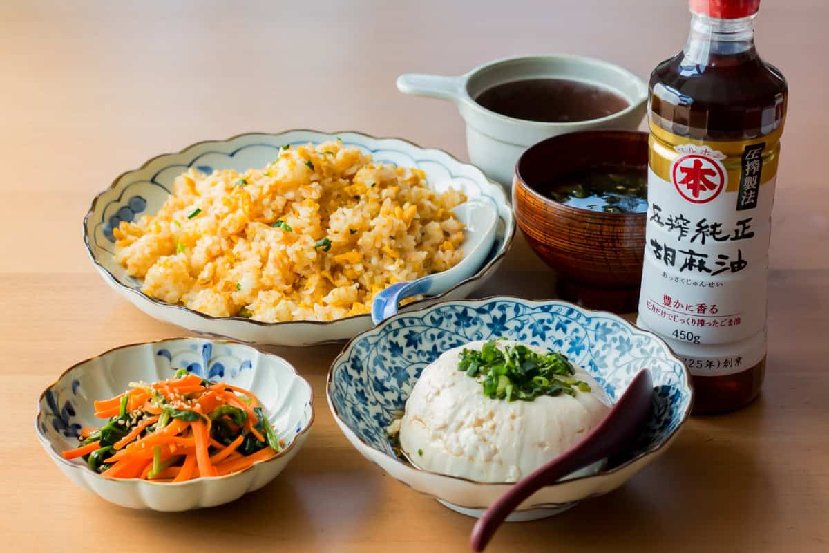Dishes using toasted sesame oil.