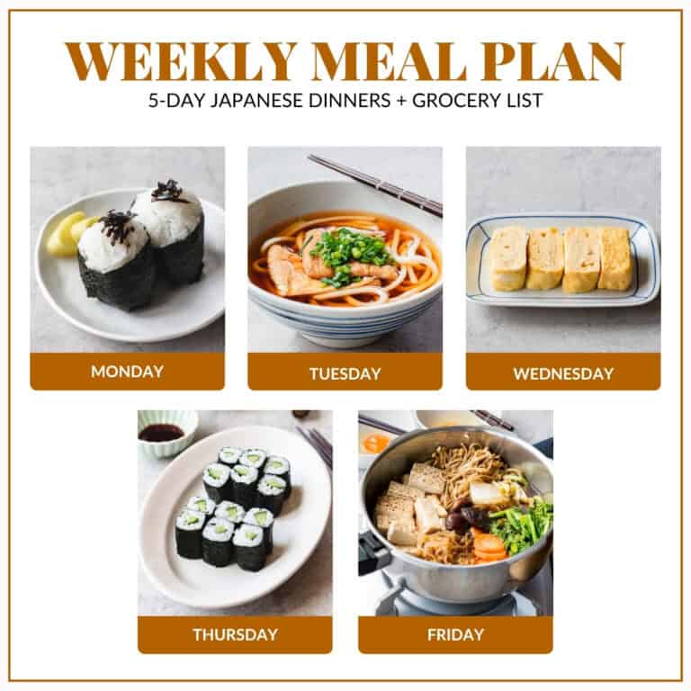 5 simple Japanese dishes for meal plan.