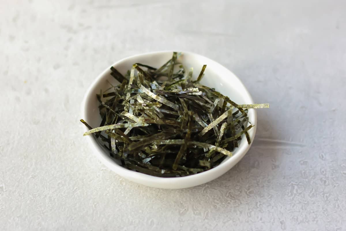 Shredded nori.