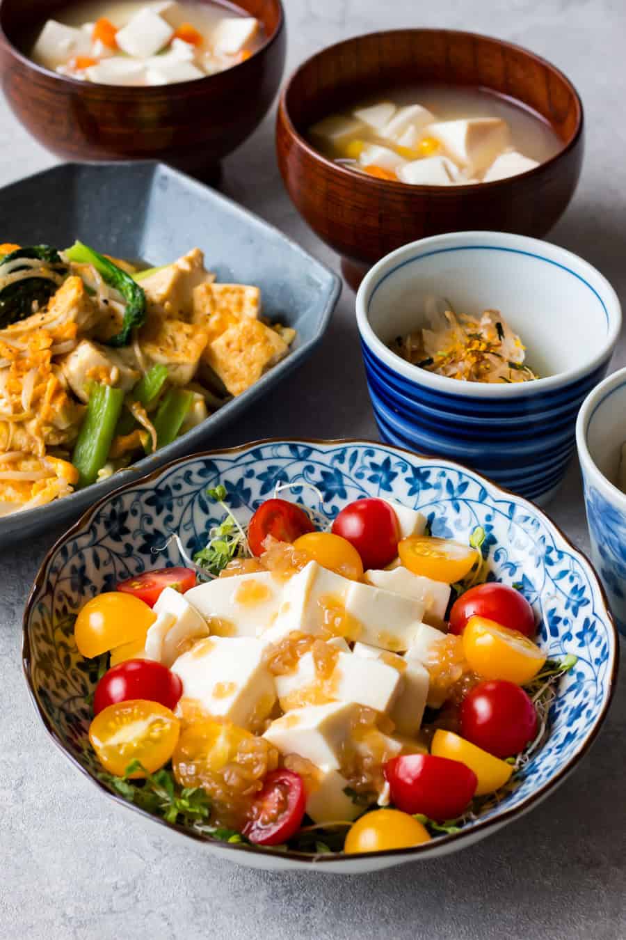 4 tofu dishes.