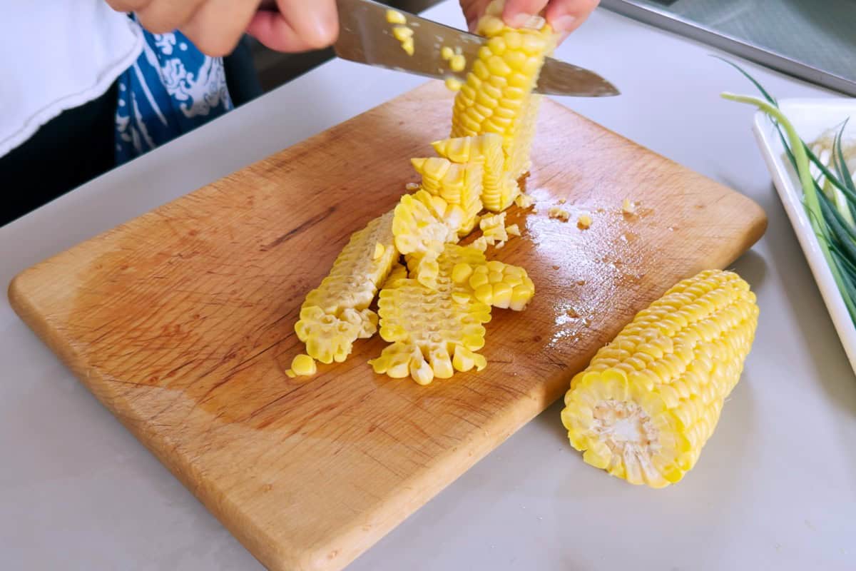 How to make corn fried rice.
