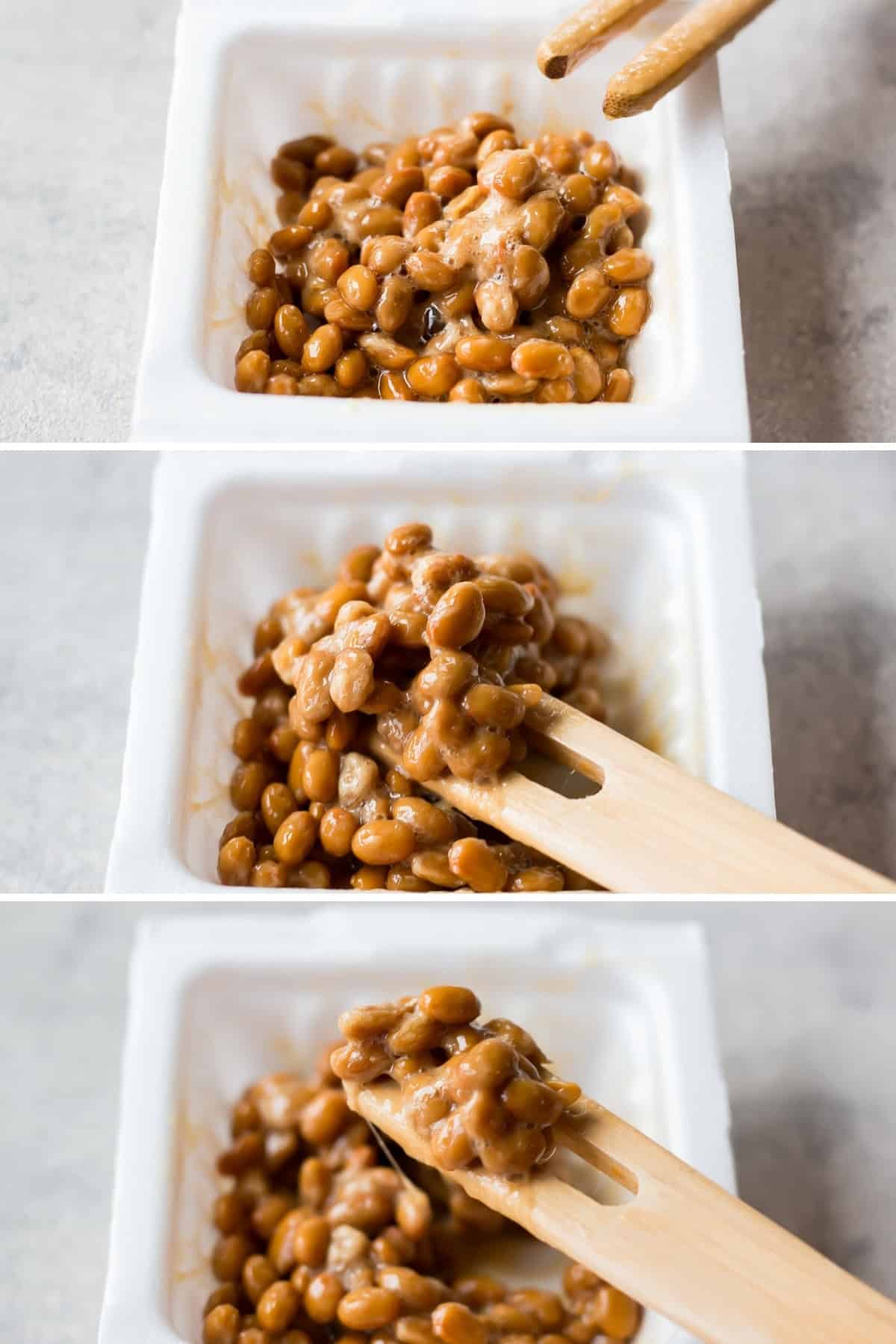 Natto with homemade natto sauce.