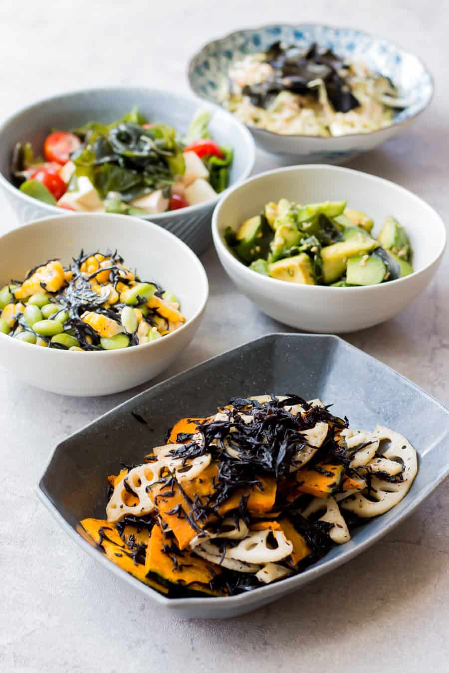 5 seaweed salads.