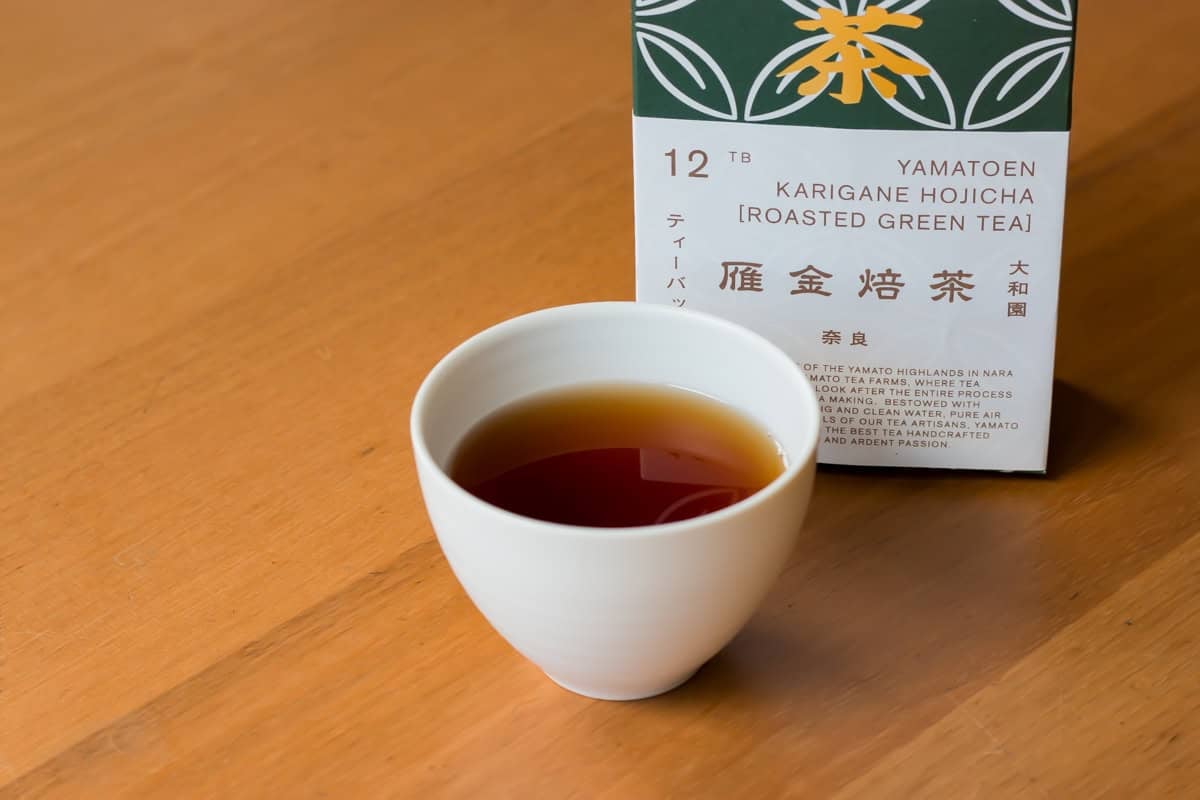 Japanese green tea in a tea cup.