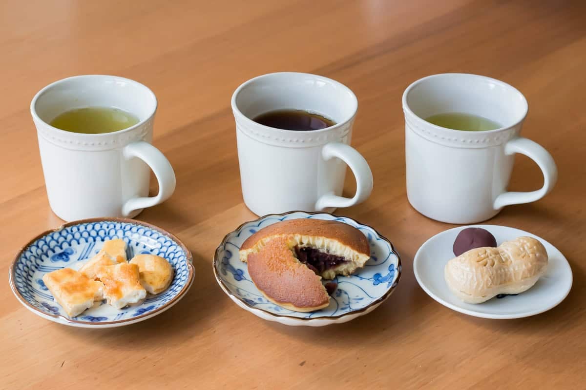 Japanese green tea in a mug.