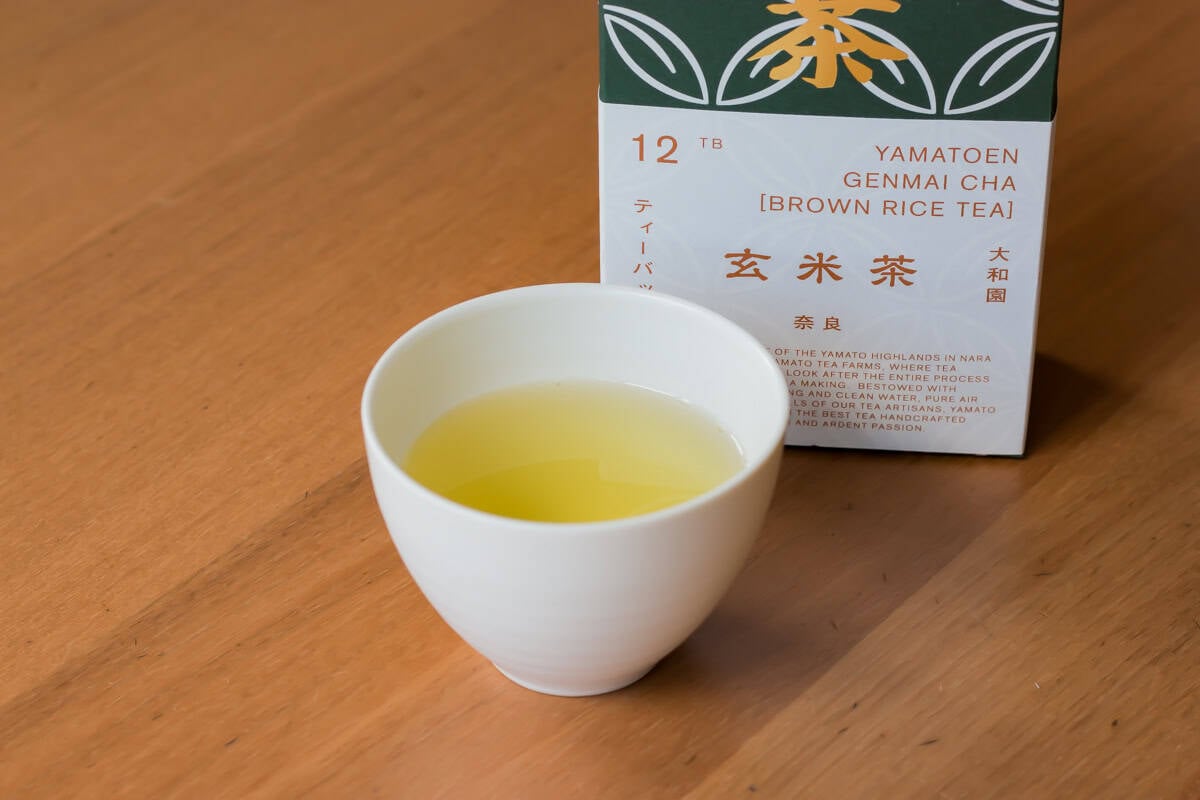 Japanese green tea in a tea cup.