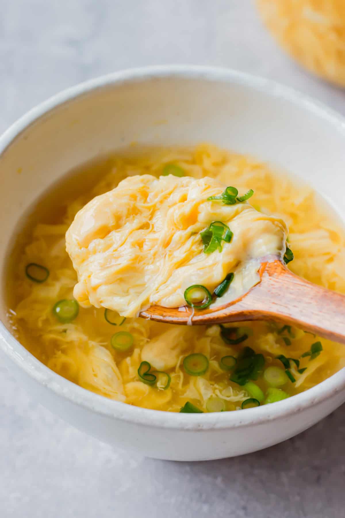 Kakitamajiru served in a soup bowl.