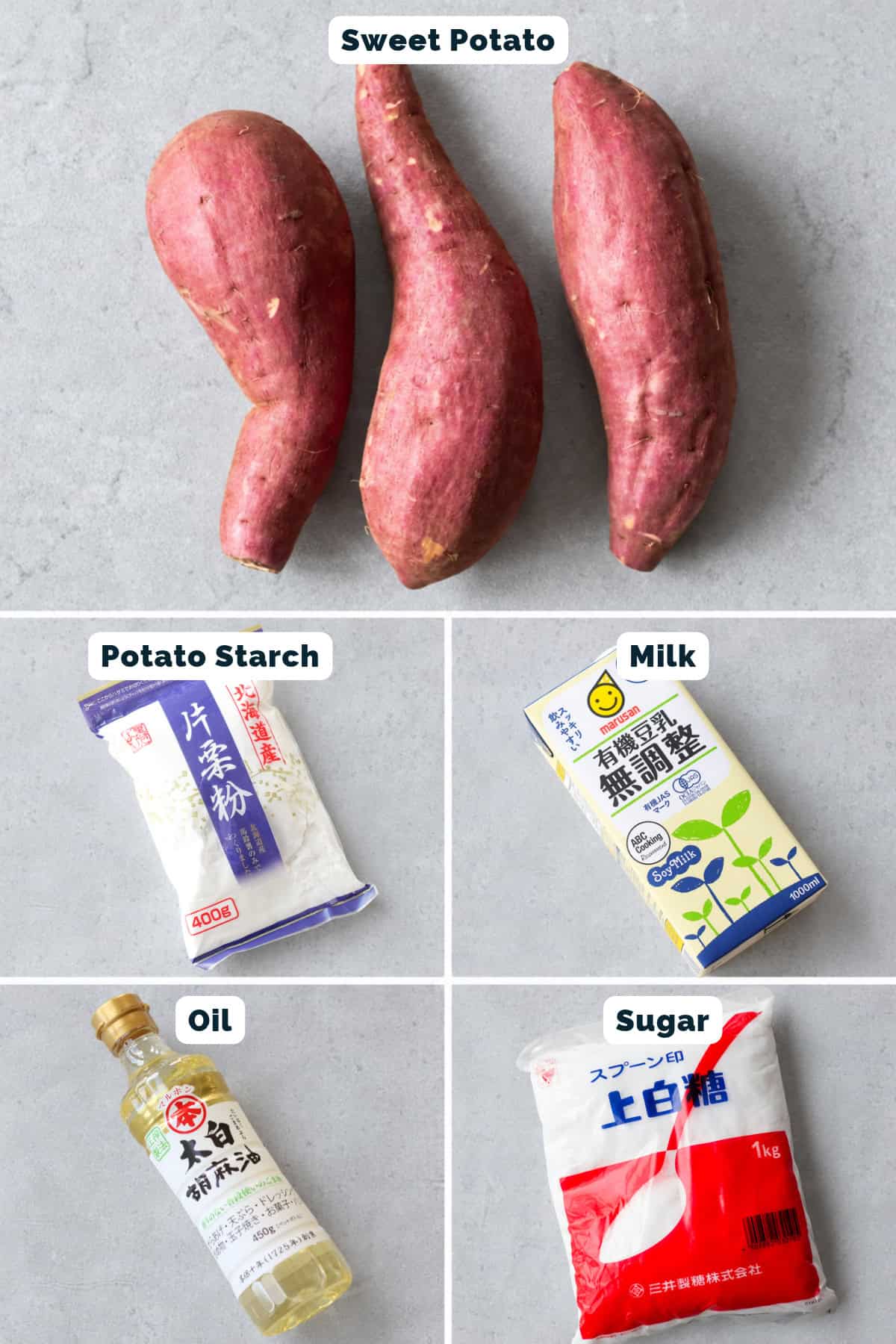 Sweet potato donut holes ingredients.